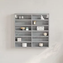   vidaXL szürke sonoma színű szerelt fa vitrinszekrény 60 x 8,5 x 58 cm