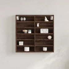   vidaXL barna tölgy színű szerelt fa vitrinszekrény 60 x 8,5 x 58 cm