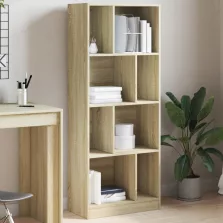   vidaXL sonoma tölgy színű szerelt fa könyvszekrény 57 x 28,5 x 141 cm