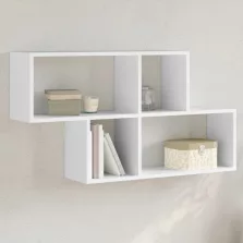 vidaXL fehér szerelt fa fali polc 100 x 20 x 53 cm
