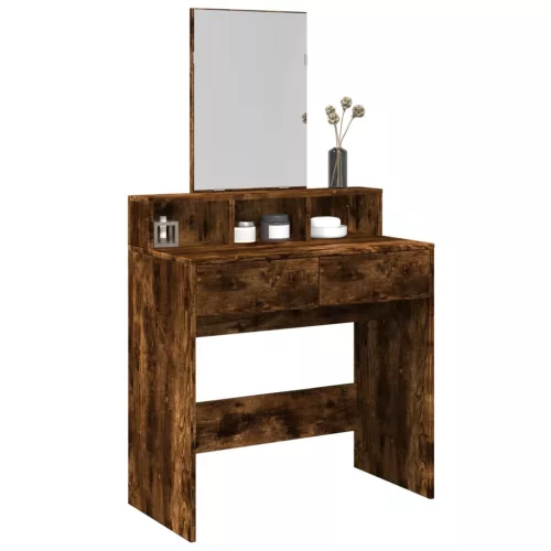 vidaXL füstös tölgy színű fésülködőasztal tükörrel 80 x 41 x 144,5 cm