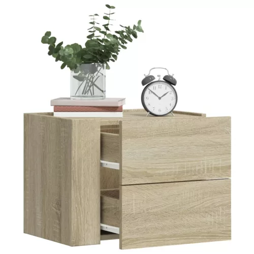 vidaXL sonoma tölgy színű falra szerelhető éjjeliszekrény 45x30x35 cm