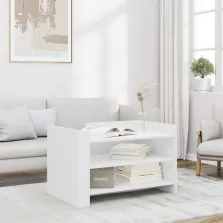 vidaXL fehér szerelt fa dohányzóasztal 80 x 50 x 50 cm
