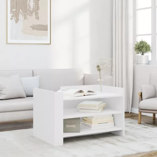 vidaXL fehér szerelt fa dohányzóasztal 80 x 50 x 50 cm