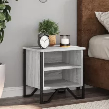   vidaXL 2 db szürke sonoma színű szerelt fa éjjeliszekrény 40x30x40 cm