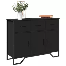   vidaXL fekete szerelt fa tálalószekrény 97 x 32,5 x 74,5 cm