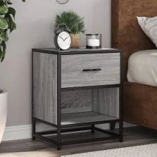   vidaXL 2 db szürke-sonoma színű szerelt fa éjjeliszekrény 40x31x50 cm