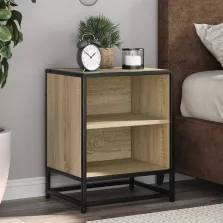   vidaXL éjjeliszekrények 2 db Sonoma tölgy 40x31x50 cm Gépi fa és fém