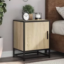   vidaXL éjjeliszekrény Sonoma tölgy 40x31x50 cm Gépi fa és fém