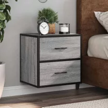   vidaXL 2 db szürke sonoma színű fali éjjeliszekrény 40 x 31 x 39,5 cm