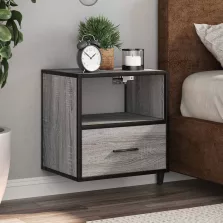   vidaXL szürke sonoma falra szerelhető éjjeliszekrény 40x31x39,5cm