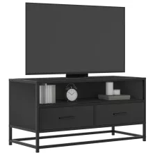 vidaXL fekete szerelt fa és fém TV-szekrény 80x34,5x40 cm
