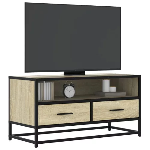 vidaXL sonoma tölgyszínű szerelt fa és fém TV-szekrény 80x34,5x40 cm