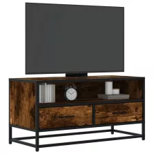   vidaXL füstös tölgy színű szerelt fa és fém TV-szekrény 80x34,5x40 cm