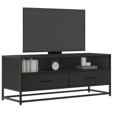   vidaXL fekete szerelt fa és fém TV-szekrény 100x34,5x40 cm