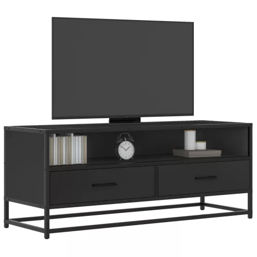 vidaXL fekete szerelt fa és fém TV-szekrény 100x34,5x40 cm
