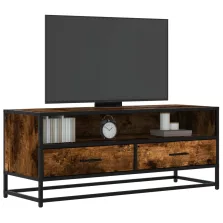   vidaXL füstös tölgy színű szerelt fa és fém TV-szekrény 100x34,5x40 cm