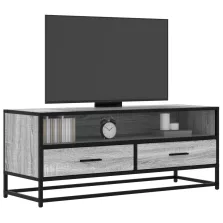   vidaXL szürke sonoma színű szerelt fa és fém TV-szekrény 100x34,5x40cm