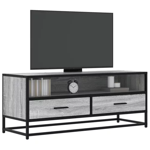 vidaXL szürke sonoma színű szerelt fa és fém TV-szekrény 100x34,5x40cm