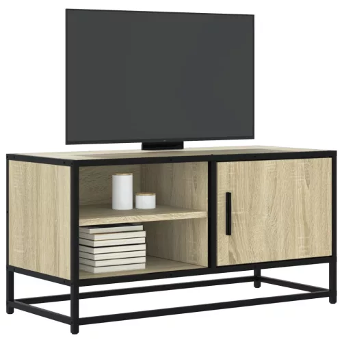 vidaXL sonoma tölgyszínű szerelt fa és fém TV-szekrény 80x34,5x40 cm