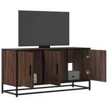   vidaXL barna tölgy színű szerelt fa és fém TV-szekrény 100x35x50 cm