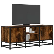   vidaXL füstös tölgy színű szerelt fa és fém TV-szekrény 100x35x41 cm