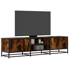   vidaXL füstös tölgy színű szerelt fa és fém TV-szekrény 160x35x41 cm