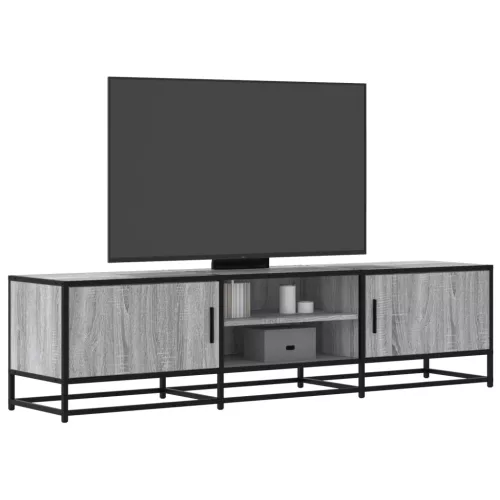 vidaXL szürke sonoma színű szerelt fa és fém TV-szekrény 160x35x41 cm