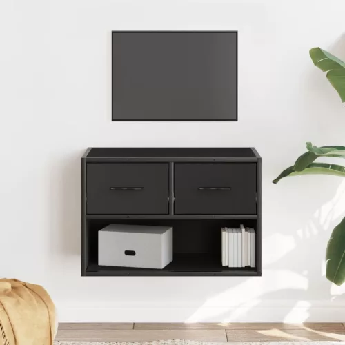 vidaXL fekete szerelt fa és fém TV-szekrény 60 x 31 x 39,5 cm