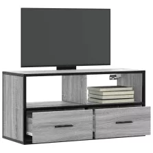   vidaXL szürke sonoma színű szerelt fa és fém TV-szekrény 80x31x39,5 cm