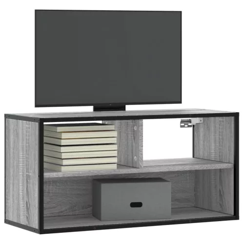 vidaXL szürke sonoma színű szerelt fa és fém TV-szekrény 80x31x39,5 cm