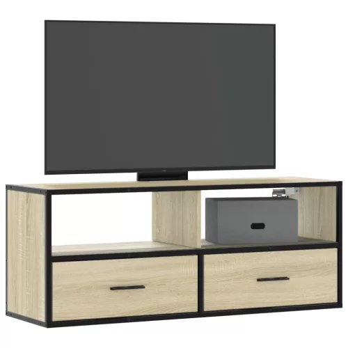 vidaXL sonoma tölgy színű szerelt fa és fém TV-szekrény 100x31x39,5 cm