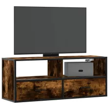   vidaXL füstös tölgy színű szerelt fa és fém TV-szekrény 100x31x39,5 cm