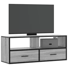   vidaXL szürke sonoma színű szerelt fa és fém TV-szekrény 100x31x39,5cm