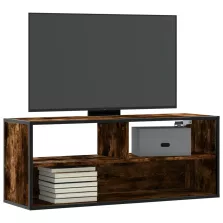   vidaXL füstös tölgy színű szerelt fa és fém TV-szekrény 100x31x39,5 cm