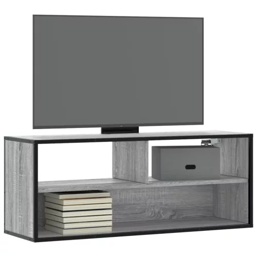 vidaXL szürke sonoma színű szerelt fa és fém TV-szekrény 100x31x39,5cm