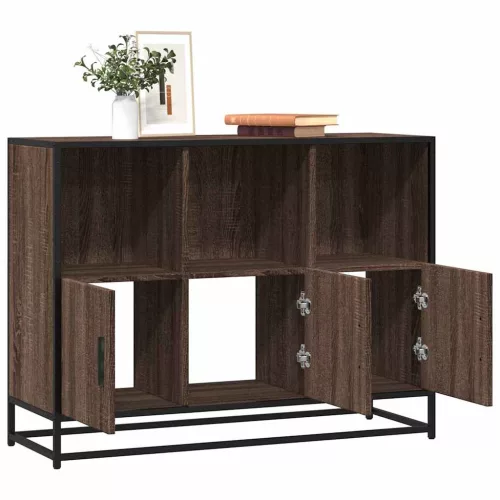 vidaXL barna tölgyszínű szerelt fa tálalószekrény 100x35x76 cm