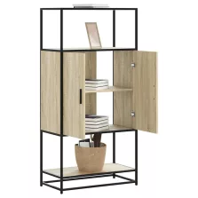   vidaXL Highboard sonoma tölgy 68x35x139 cm gépelt fa és fém