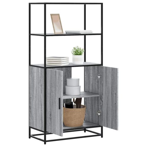 vidaXL Highboard szürke sonoma 68x35x139 cm gépelt fa és fém