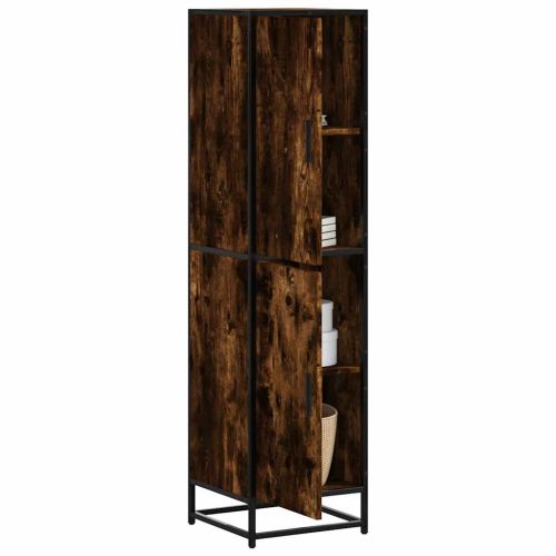 vidaXL Highboard sonoma tölgy 35,5x35x139 cm gépelt fa és fém