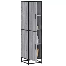   vidaXL Highboard szürke sonoma 35,5x35x139 cm gépelt fa és fém