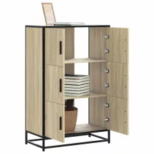   vidaXL Highboard sonoma tölgy 68x35x106,5 cm gépelt fa és fém