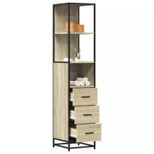   vidaXL sonoma tölgy színű szerelt fa fürdőszobaszekrény 35x37,5x166 cm