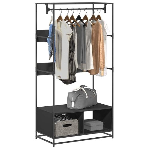 vidaXL fekete szerelt fa ruhásszekrény 90 x 50 x 180 cm