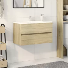   vidaXL sonoma tölgy színű szerelt fa mosdószekrény 80 x 38,5 x 45 cm