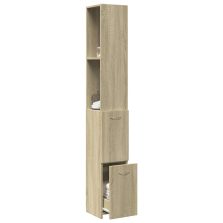   vidaXL sonoma tölgy színű szerelt fa fürdőszobaszekrény 25x26,5x170 cm