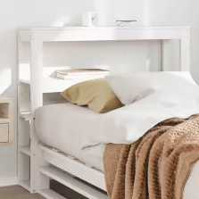 vidaXL fehér tömör fenyőfa fejtámla polcokkal 75 cm