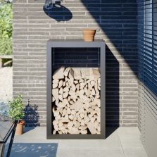   vidaXL antracitszürke acél tűzifatároló 60 x 40 x 100 cm