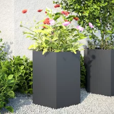   vidaXL kerti ültetőgépek 2 db antracit hatszög 46x40x45 cm acél