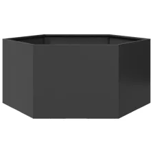   vidaXL fekete hatszögű acél kerti növénytartó 104 x 90 x 45 cm